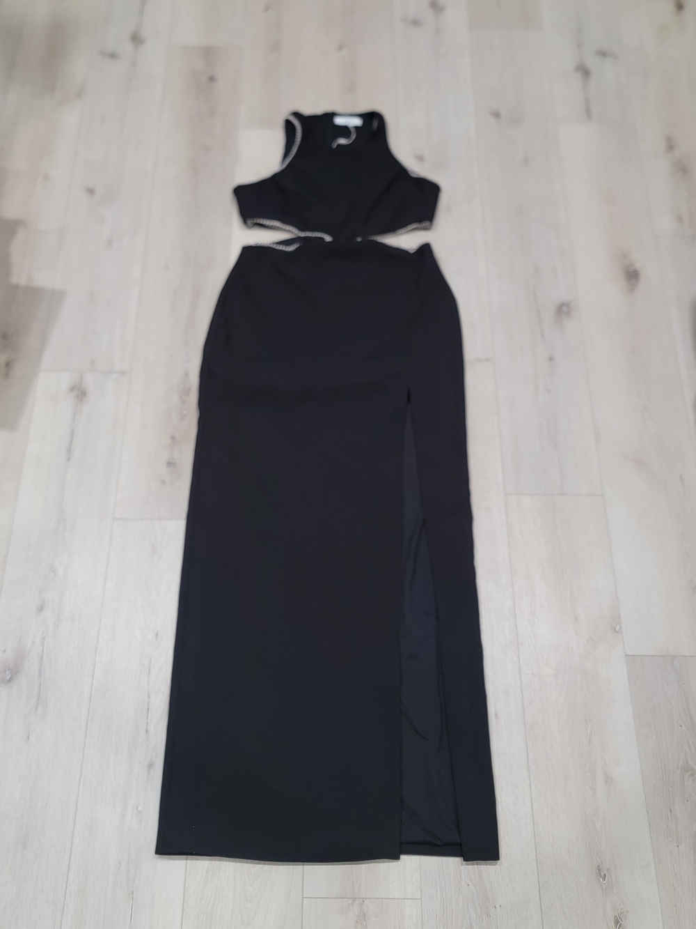Likely Black Cutout Maxi Dress with Contrast Trim
